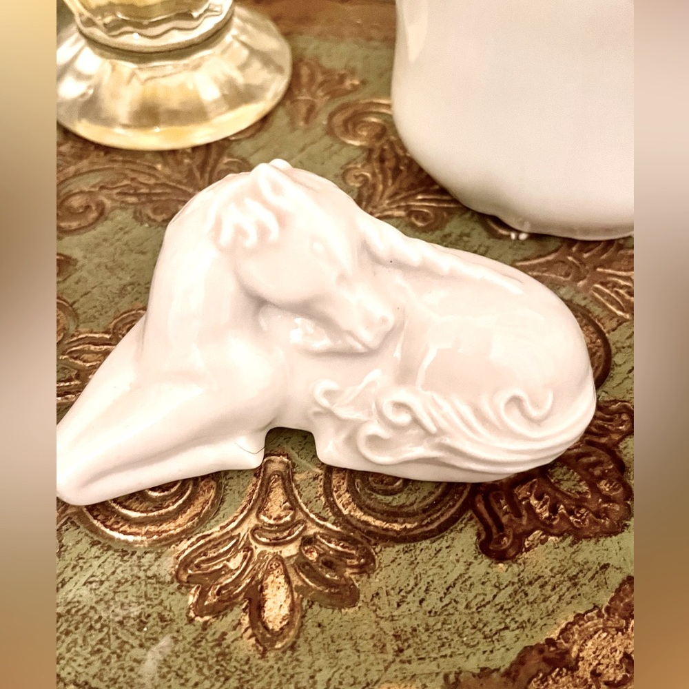Vintage Toujours Moi Porcelain Unicorn Pomander Sachet